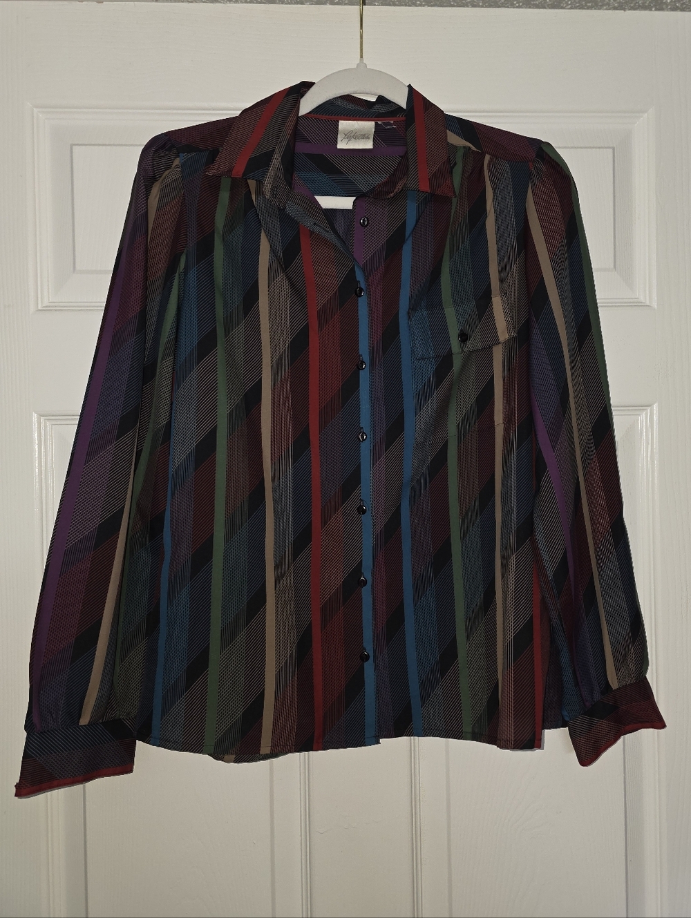Moving Sale! { 80s Retro Silky Striped Button Down Size M
